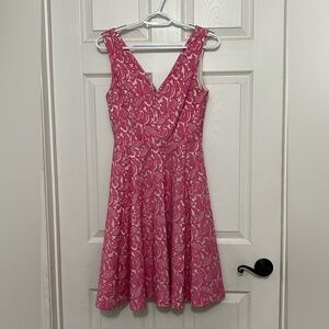 Anthropologie Maeve Pink Jacquard Claribel Dress. Size 2
